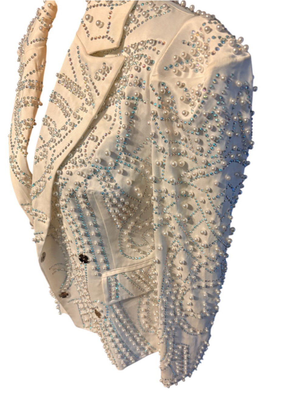 ALL THAT GLITTERS PEARL EMBELLISHED BLAZER SIZE M - Picture 9 of 17